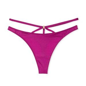 Victoria's Secret NWT XL So Obsessed Strappy Thong Panty Brown Very Sexy